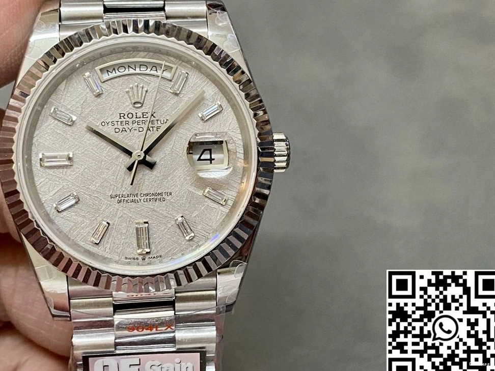 Factory Dial Steel Hourmarker Day Tungsten Date Rolex Diamond v5 M228239-0055 Meteorite QF 0131